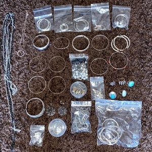 Lot of Faux Silver Fashion Jewelry